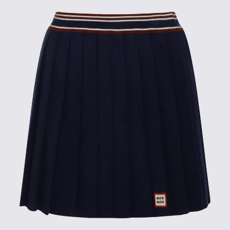 Miu Miu Skirts Blue leather skirt refined