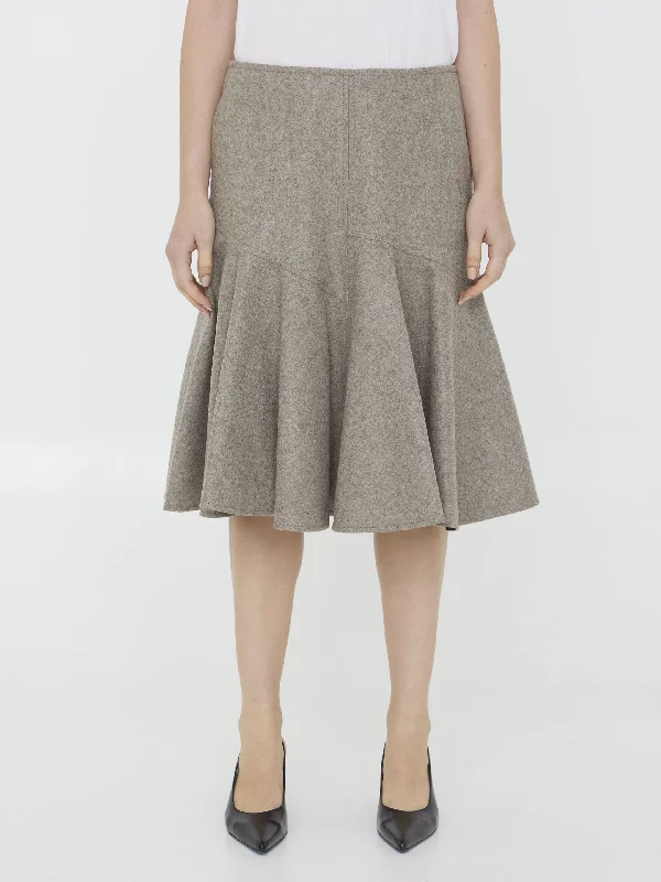 Wool Flannel Skirt cashmere skirt fine