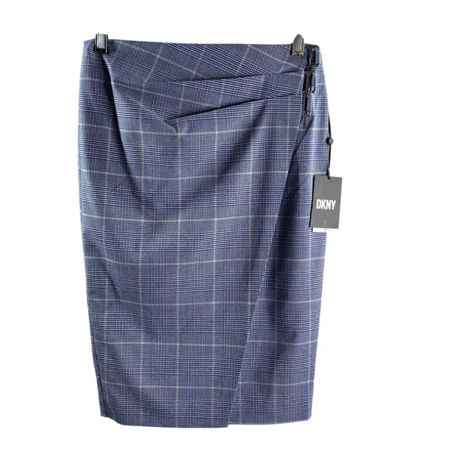DKNY Size 0 Blue Houndstooth Mini Polyester Blend NWT SKIRT velvet skirt rich