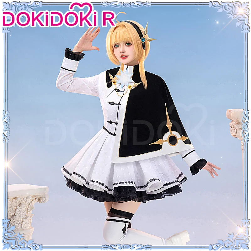 【In Stock】DokiDoki-R Anime Card Captor Sakura Cosplay Kinomoto Sakura Costume Black / White Dress Tunics Recommended stylist