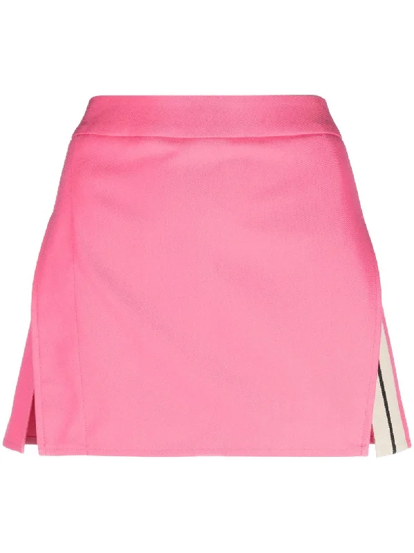 Palm Angels Skirts Fuchsia leather skirt bold