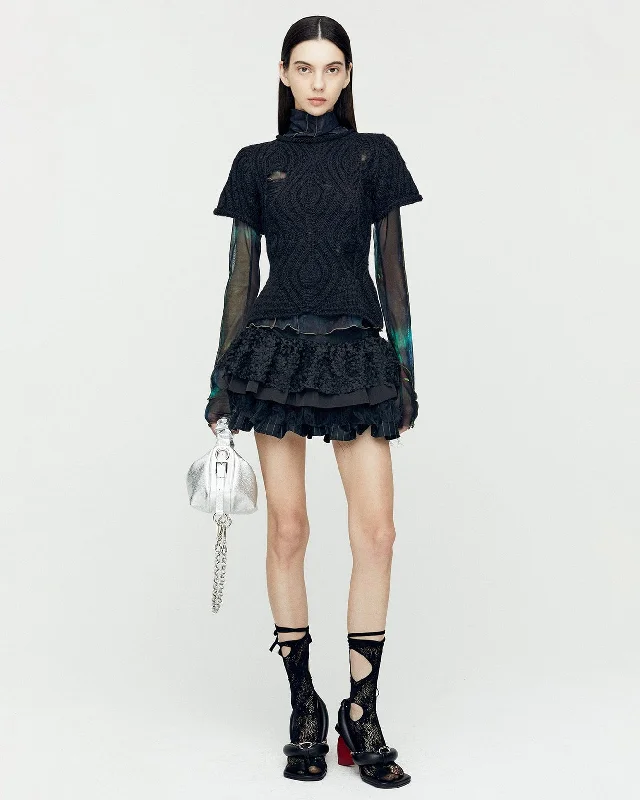MICRO TUTU SKIRT apa774w(BLACK) tiered skirt playful