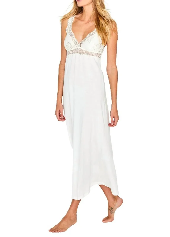 Alissa Tank Long Gown in Ivory basic tank top