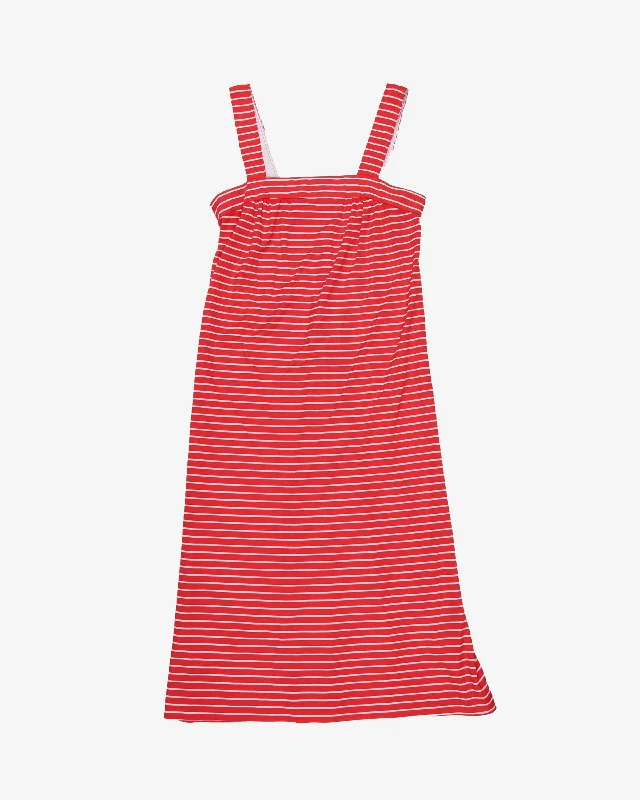 1980s red and white striped sun dress - S Tunics Top rated