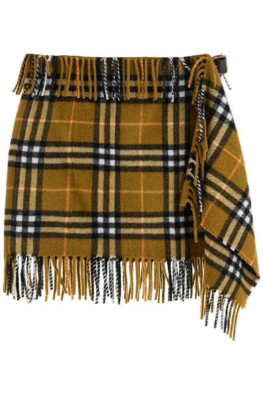 Ered Wool And Cashmere Scarf-style Mini Skirt velvet skirt plush