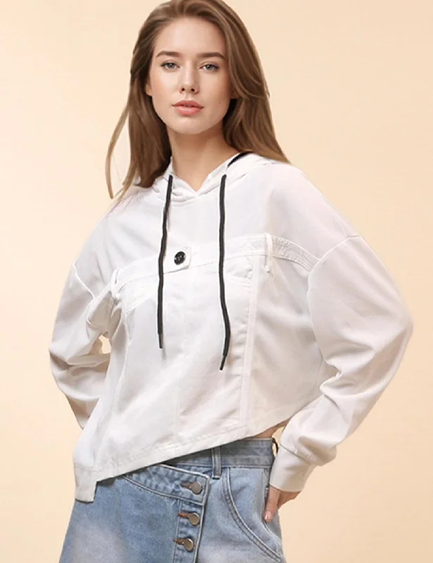 Ladies Inregular Hem Hoodie Shweatshirt SKT0789 Hoodie with Ribbed Cuffs Snug Fit Comfort Ladies Inregular Hem Hoodie Shweatshirt SKT0789 Hoodie with Ribbed Cuffs Snug Fit Comfort