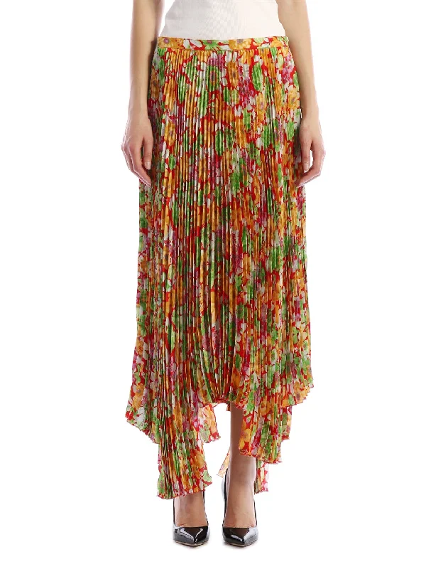 Floral Plissè Skirt corduroy skirt durable