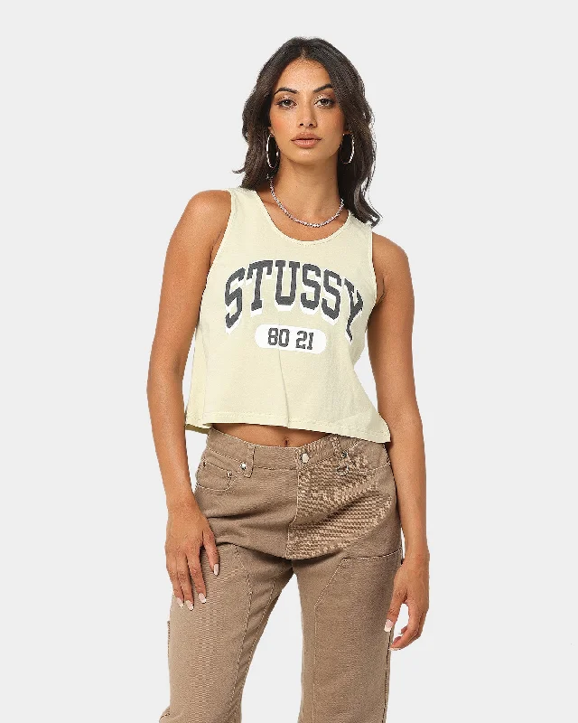 Stussy Women's Collegiate Relaxed Tank Top Cream adorable tank top