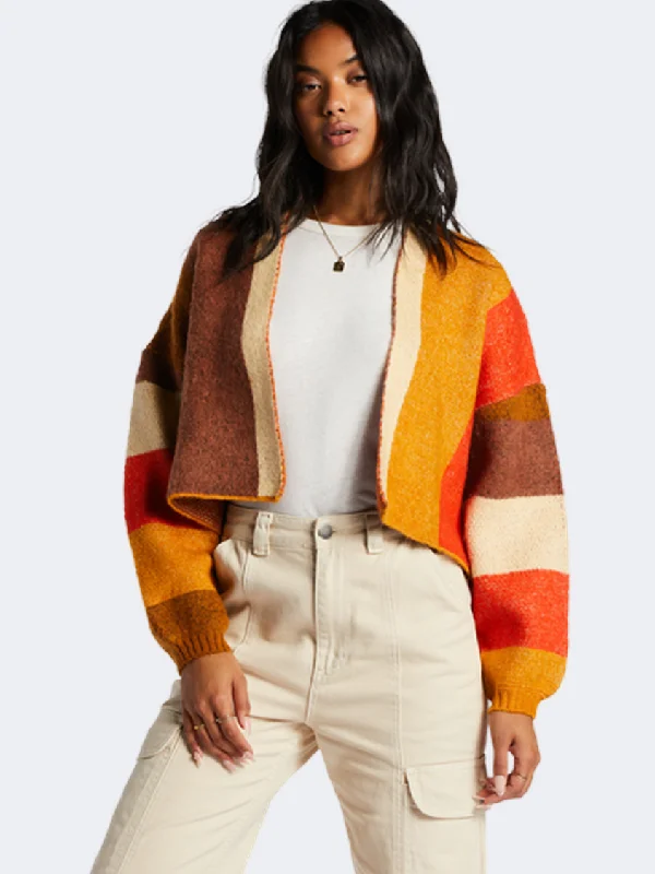 Billabong Block Out Women Lifestyle Sweatshirt Multi Hoodie with Bell Sleeves Flared Feminine Billabong Block Out Women Lifestyle Sweatshirt Multi Hoodie with Bell Sleeves Flared Feminine