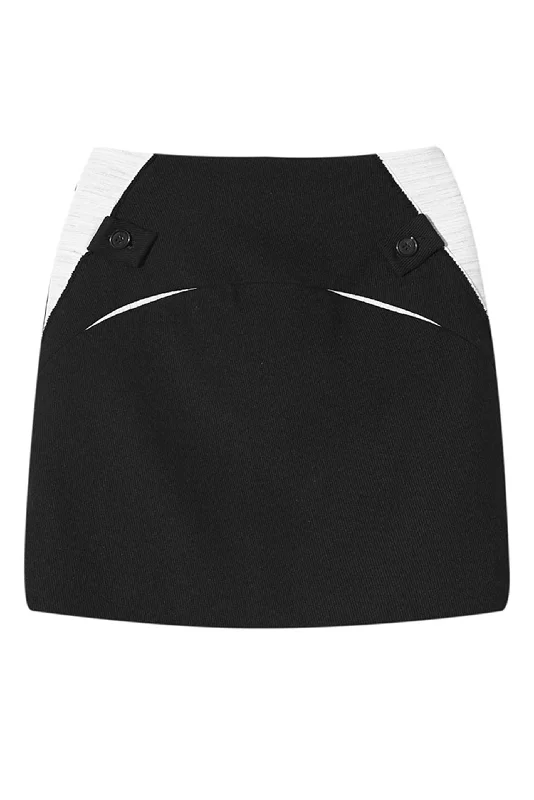 Black Wool Short Skirt lightweight skirt design