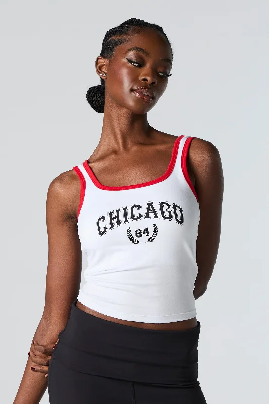 Chicago Graphic Contrast Trim Tank lounge tank top