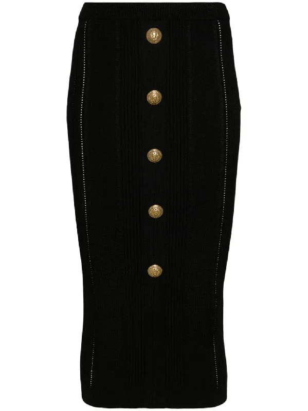 Balmain Skirts Black cashmere skirt soft