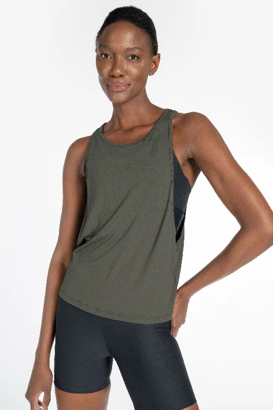 L! Cut Back Tank Top crew neck tank