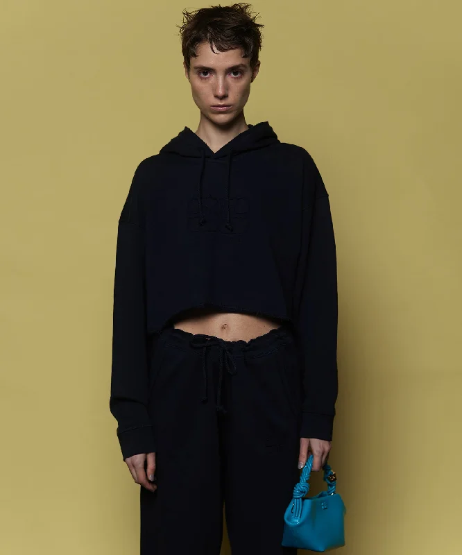 【GANNI】Isoli Cropped Oversized Hoodie Hoodie with Thumb Holes Functional Cozy