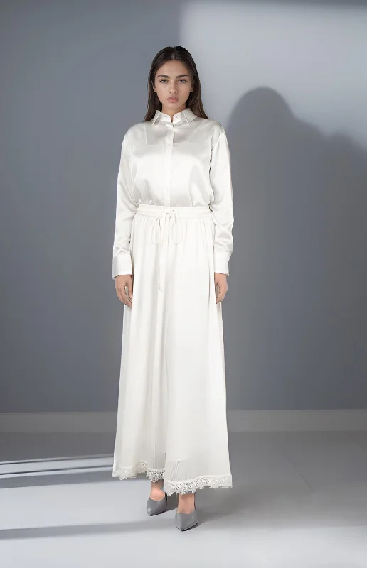Women's Long Skirt belted skirt waist