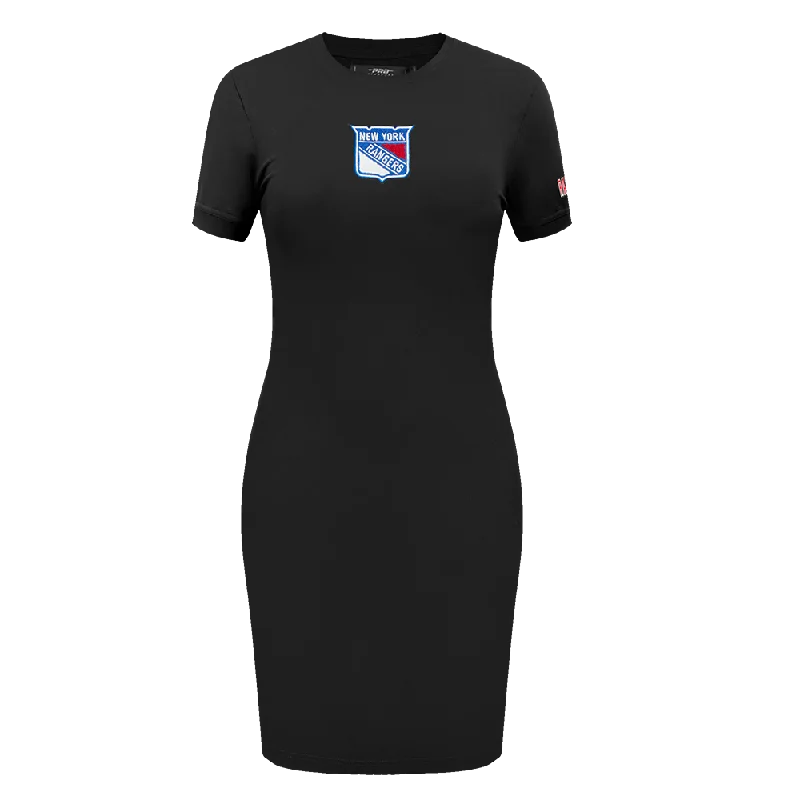 NHL NEW YORK RANGERS CLASSIC WOMEN'S BODY CON DRESS (BLACK) Tunics Essential wardrobe NHL NEW YORK RANGERS CLASSIC WOMEN'S BODY CON DRESS (BLACK) Tunics Essential wardrobe