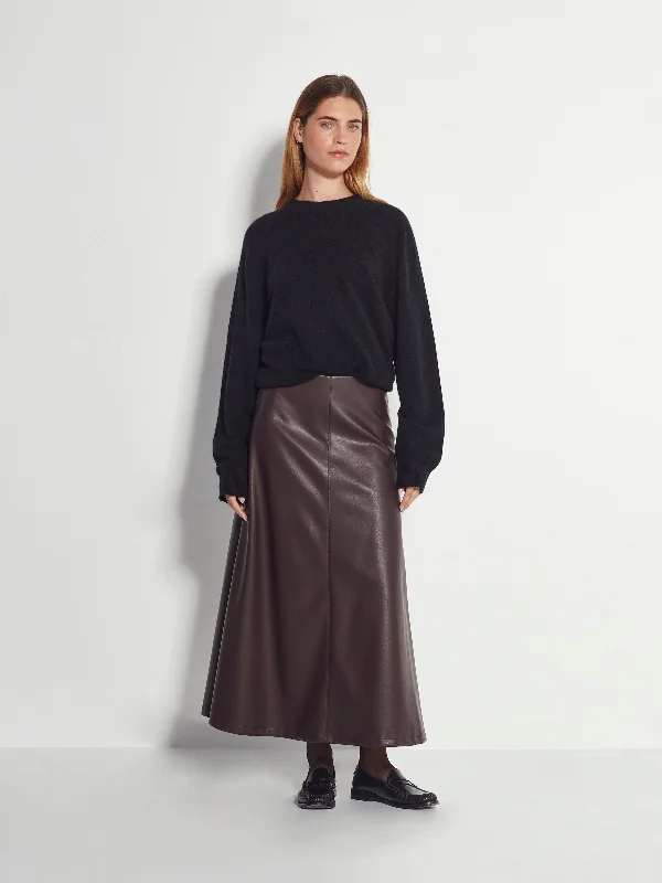 Pipi Skirt (Faux Leather) Espresso pencil skirt chic