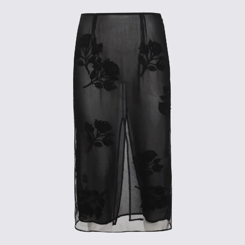 Blumarine Skirts Black velvet skirt plush