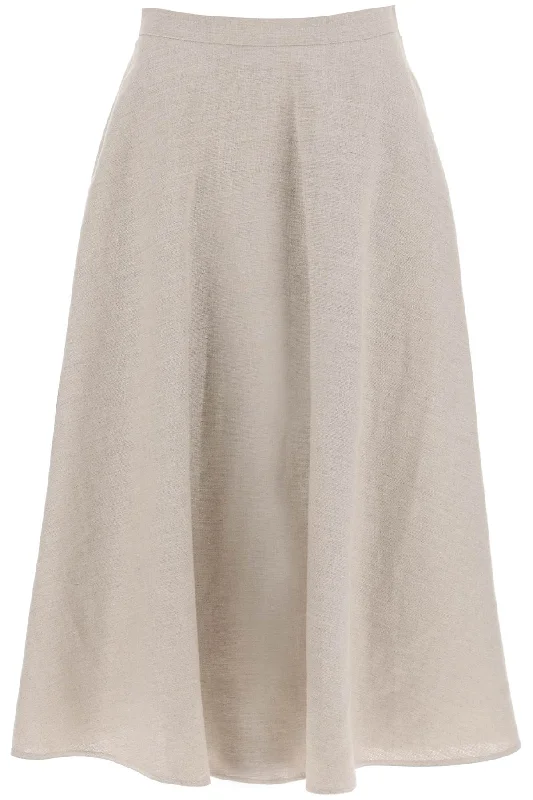 Linen Canvas Skirt For Women floral skirt print