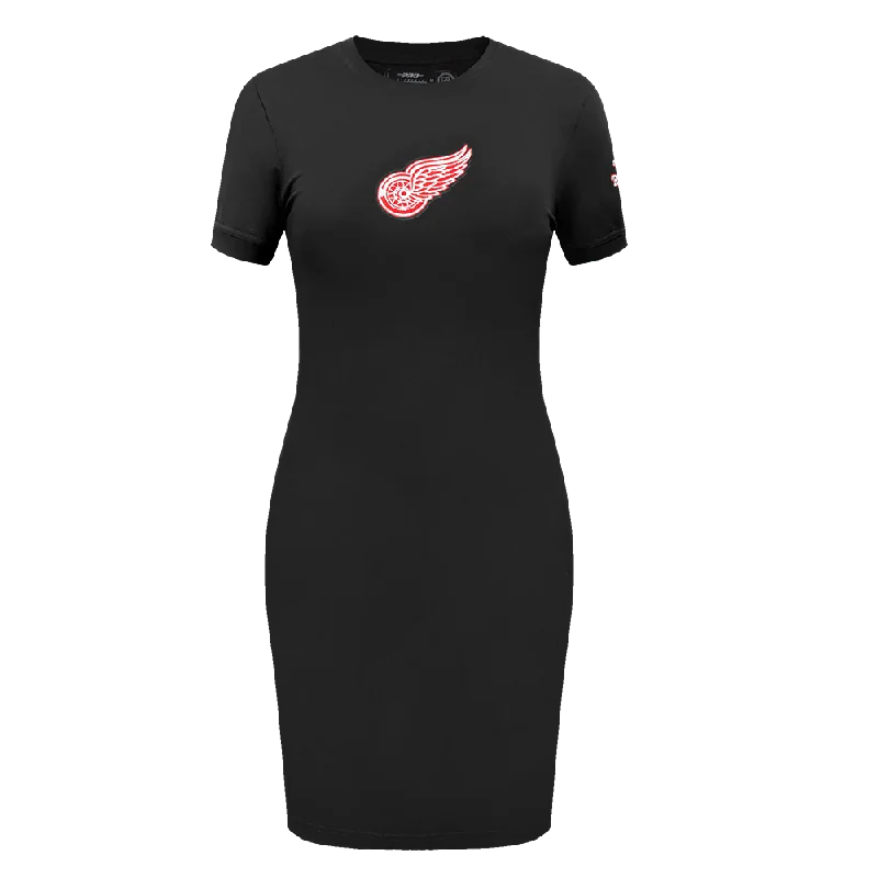 NHL DETROIT RED WINGS CLASSIC WOMEN'S BODY CON DRESS (BLACK) Tunics Exclusive limited NHL DETROIT RED WINGS CLASSIC WOMEN'S BODY CON DRESS (BLACK) Tunics Exclusive limited