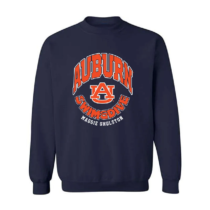 Auburn - NCAA Women's Swimming & Diving : Maggie Gholston - Navy Fashion Sweatshirt Hoodie with Exposed Zipper Edgy Industrial