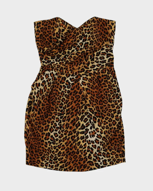 1980s Leopard Print Dress -XS Tunics Luxurious high-end