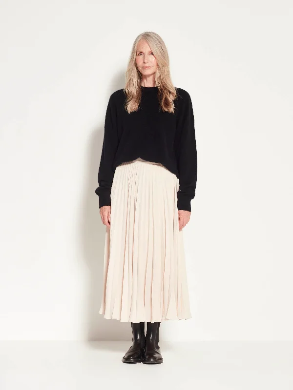 Posey Pleat Skirt (Matte Pleat) Ecru leather skirt sleek