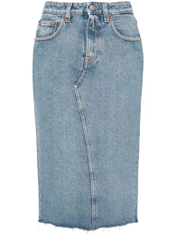 Mm6 Maison Margiela Skirts Blue satin skirt smooth