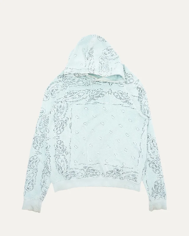 AW05 'Waves' Paisley Hoodie Hoodie with Raw Hem Edgy Unfinished