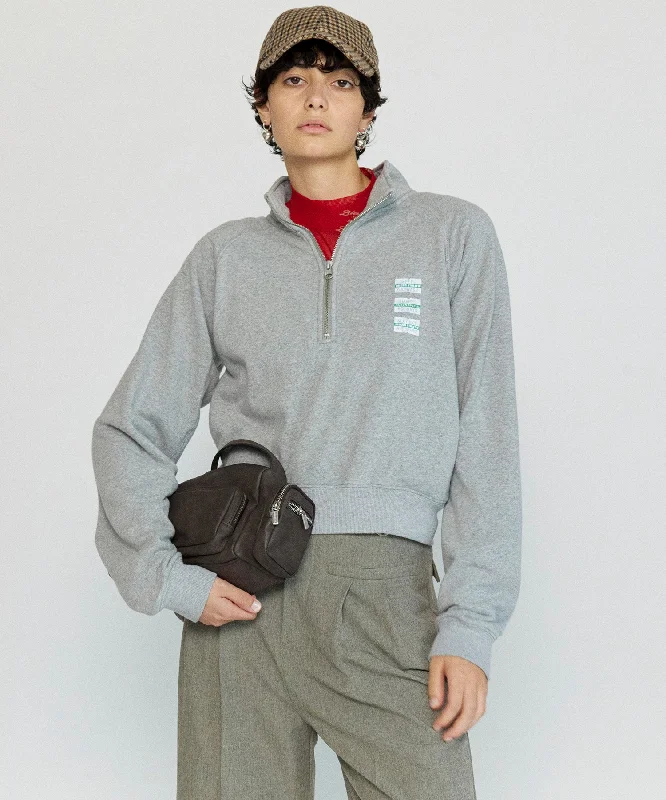 【SALE】DISCUS Collaboration Half Zip Sweatshirt Hoodie with Pocket Utility Practical