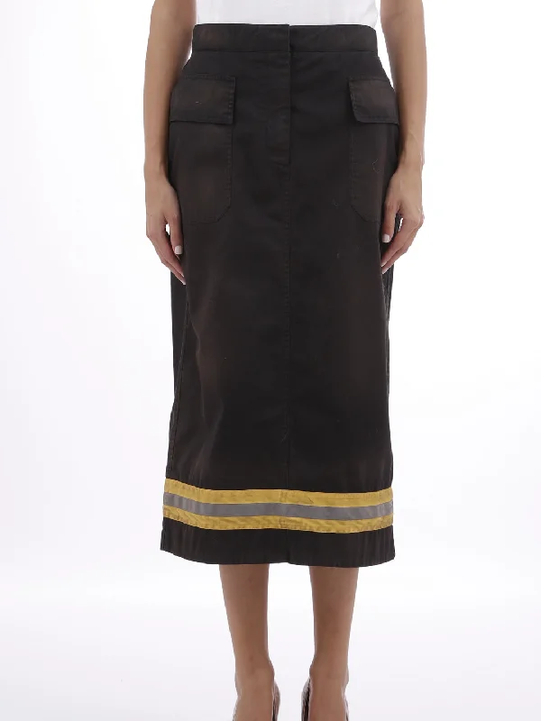 Skirt With Reflective Band chiffon skirt floaty
