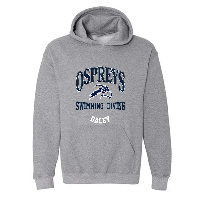 UNF - NCAA Women's Swimming & Diving : Kayla Daley - Hooded Sweatshirt Classic Fashion Shersey Hoodie with Emblem Brand Identity UNF - NCAA Women's Swimming & Diving : Kayla Daley - Hooded Sweatshirt Classic Fashion Shersey Hoodie with Emblem Brand Identity