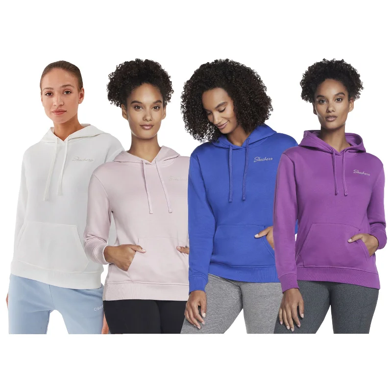 Skechers Ladies Signature Pullover Hoodie Hoodie with Belted Waist Structured Tailored