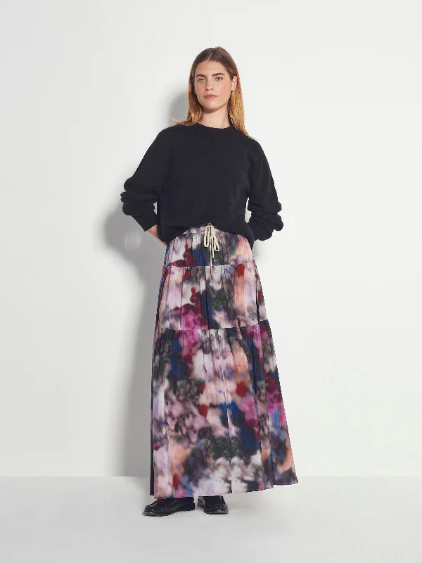 Nova Skirt (Floral Veil Silk CDC) Dreamscape casual skirt length