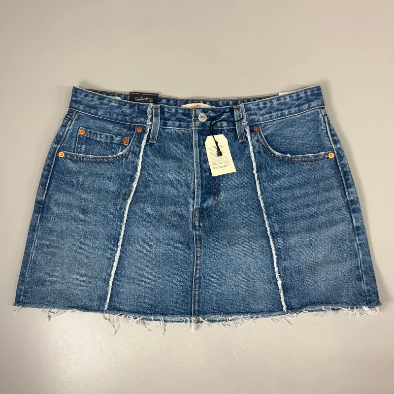 LEVIS Recrafted Icon Skirt Mid Rise Original Women's Sz 31 Novel Notion Med Wash athletic skirt fit