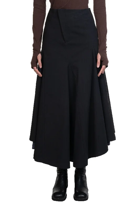 Swivel Double Skirt Black linen skirt airy