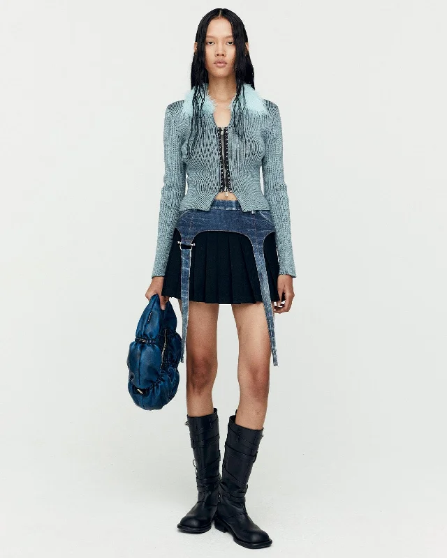TROMPE L`OEIL MINI PLEATS SKIRT apa763w(BLACK) lightweight skirt design
