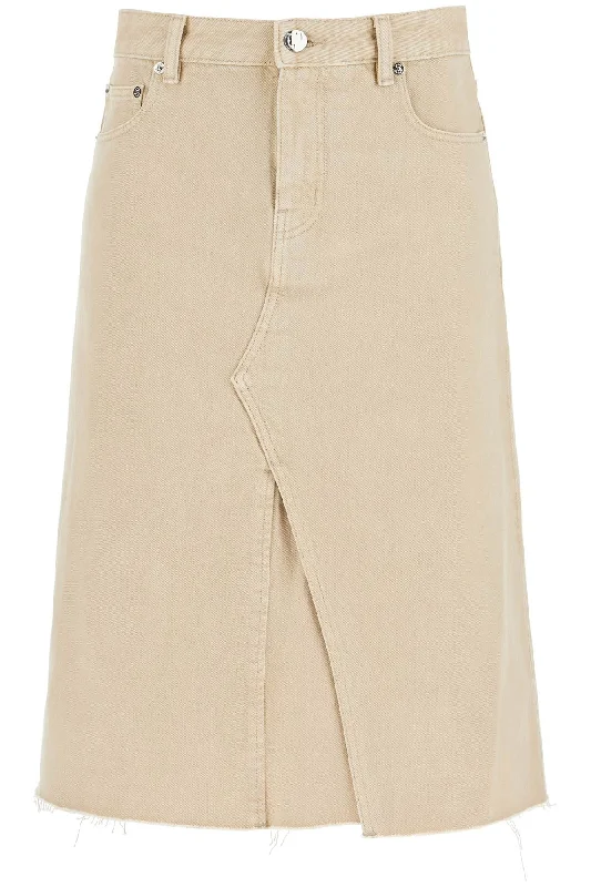 Denim Trapeze Skirt With lace skirt romantic