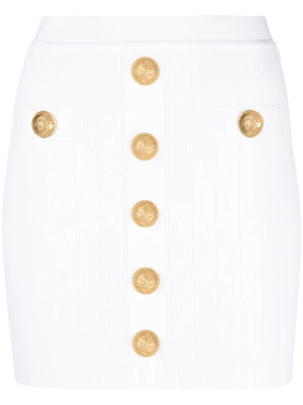 Balmain Skirts White relaxed fit skirt