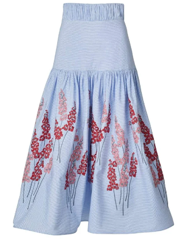 Caposele Floral Midi Skirt corduroy skirt textured