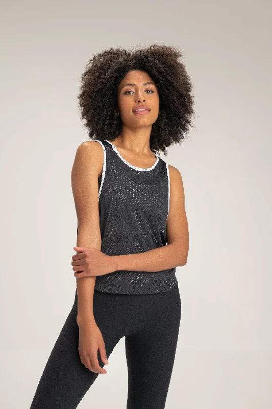 Net Reversible Cropped Tank open back tank