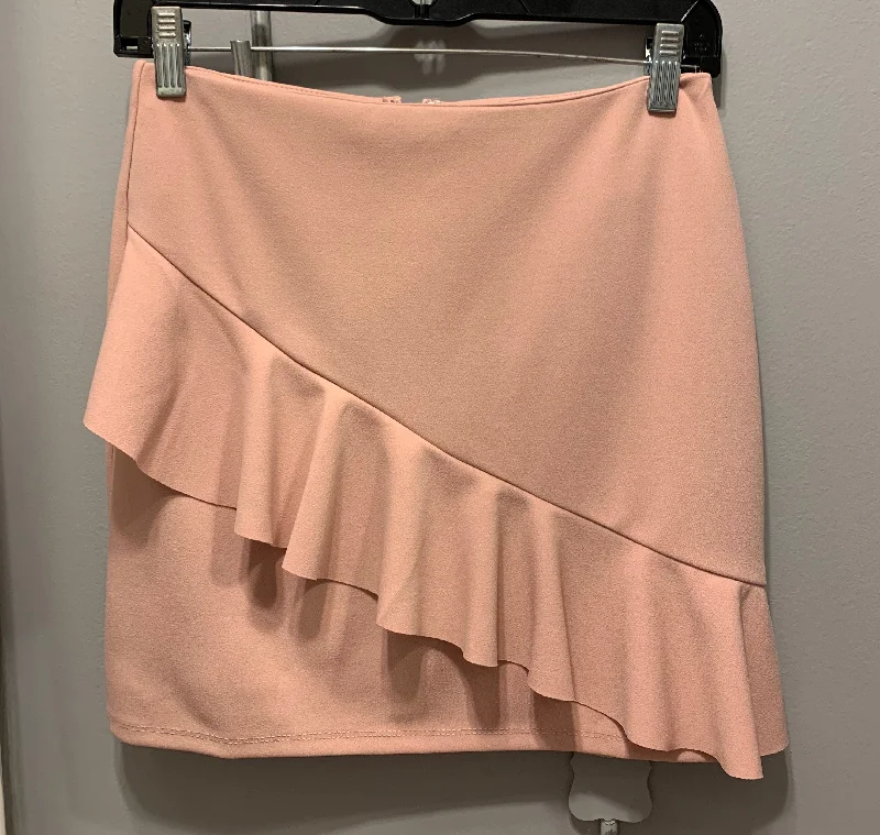 Pink ruffle flare fitted skirt velvet skirt sumptuous
