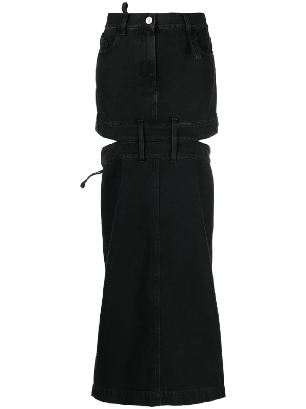 The Attico Skirts Black leather skirt bold