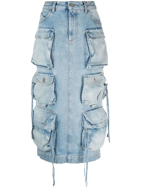 The Attico Skirts Blue chiffon skirt airy