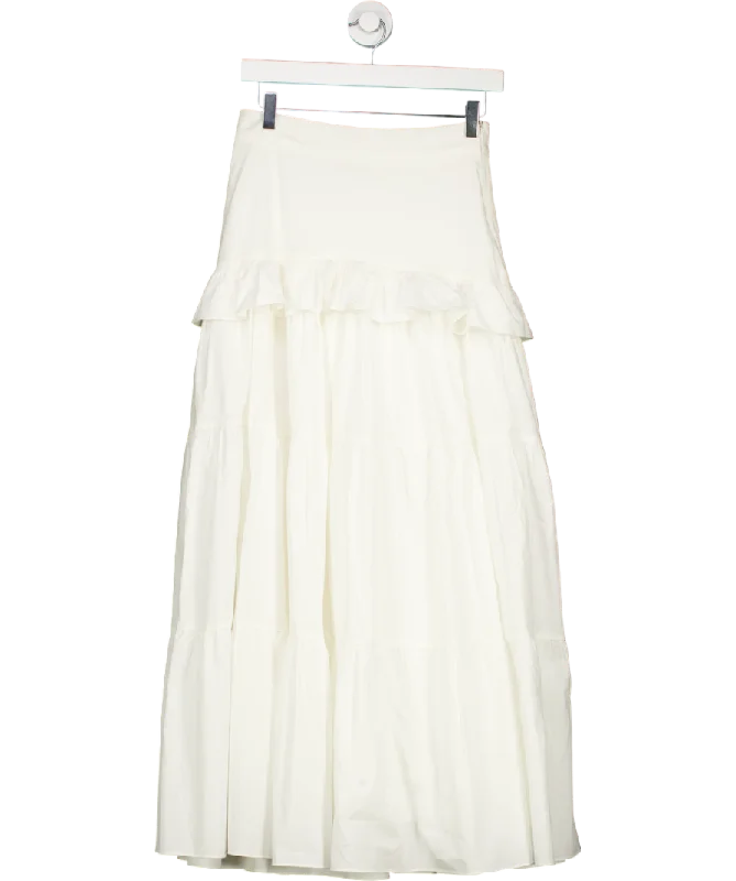 Mergim White Skirt UK 8 pleated skirt texture