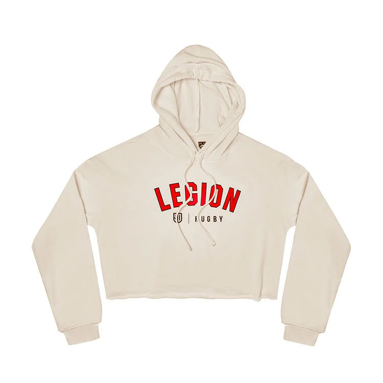 SD Legion Essential Women's Cropped Heather Dust Hoodie Hoodie with Hem Patch Decorative Personalized