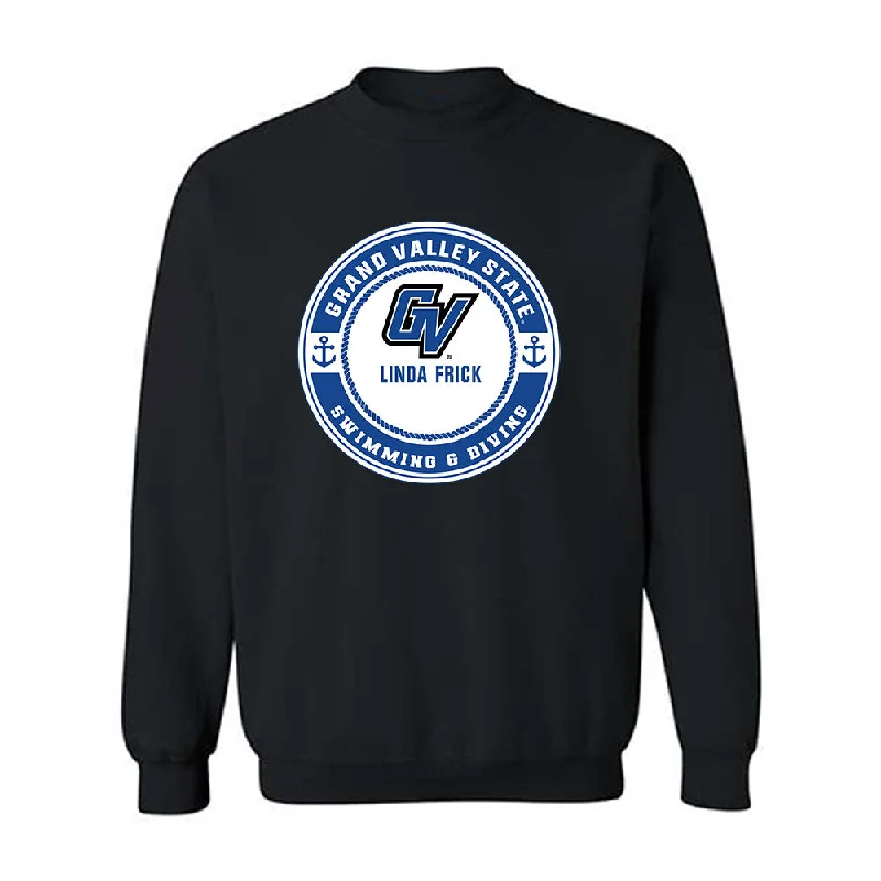 Grand Valley - NCAA Women's Swimming & Diving : Linda Frick - Crewneck Sweatshirt Fashion Shersey Hoodie with Turtle Neck Cozy Winter Grand Valley - NCAA Women's Swimming & Diving : Linda Frick - Crewneck Sweatshirt Fashion Shersey Hoodie with Turtle Neck Cozy Winter