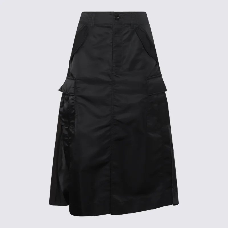 Sacai Skirts Black spandex blend skirt