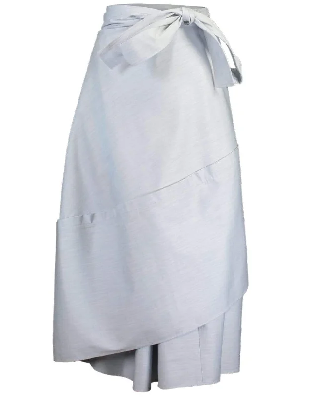 Denim Bellflower Midi Skirt button skirt front