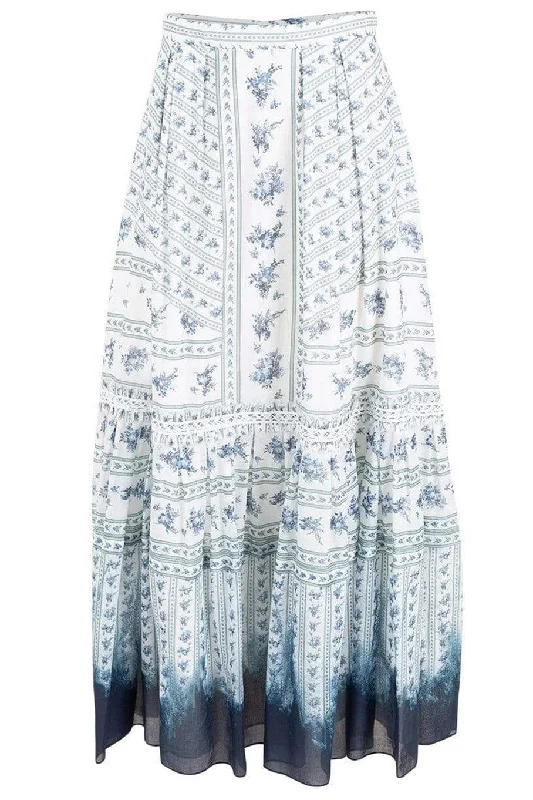 Tavi Floor Length Print Skirt relaxed fit skirt